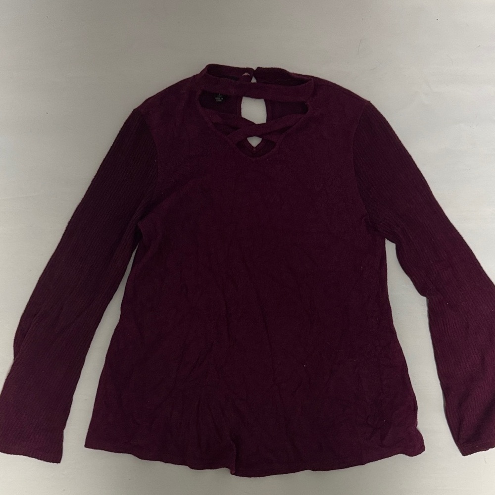 Cozy Burgundy Long Sleeve Kids Sweater